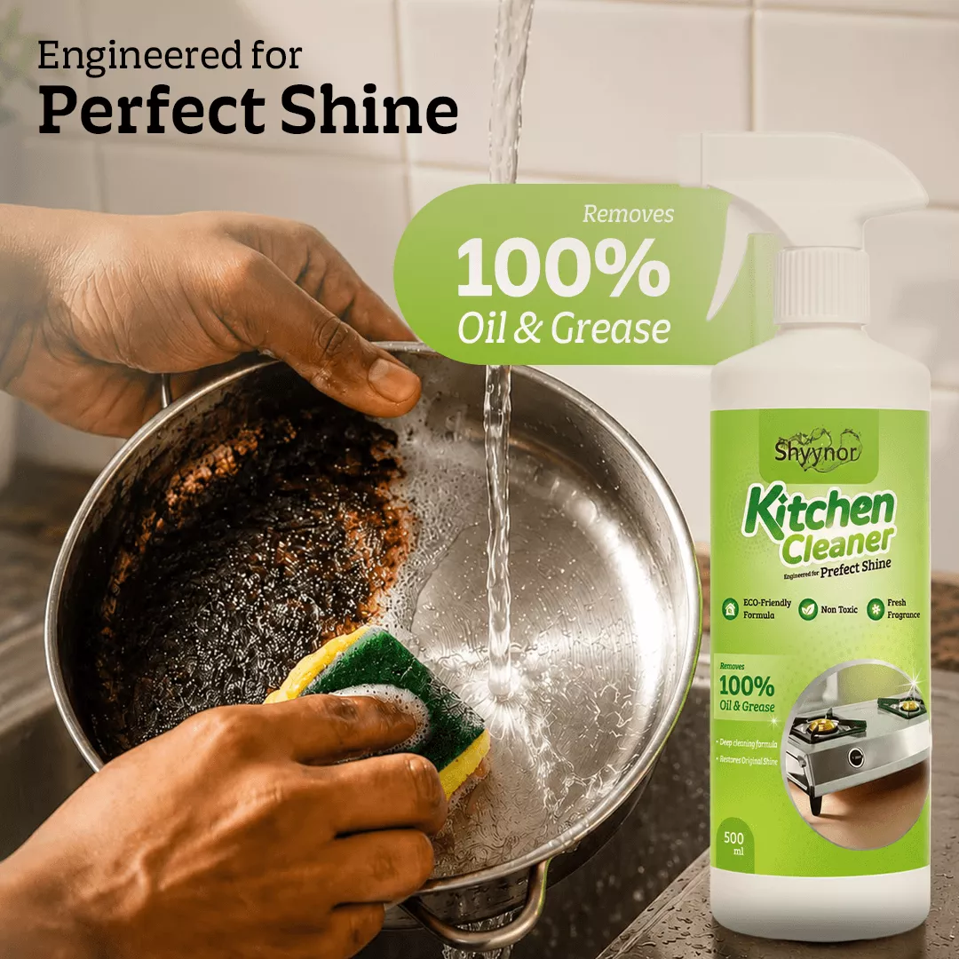 Shyynor Kitchen Cleaner & Degreaser 500ml | Eco-Friendly Grease, Oil & Stain Remover | Multi-Surface Cleaner for Stoves, Chimneys, Sinks & Countertops - Image 2