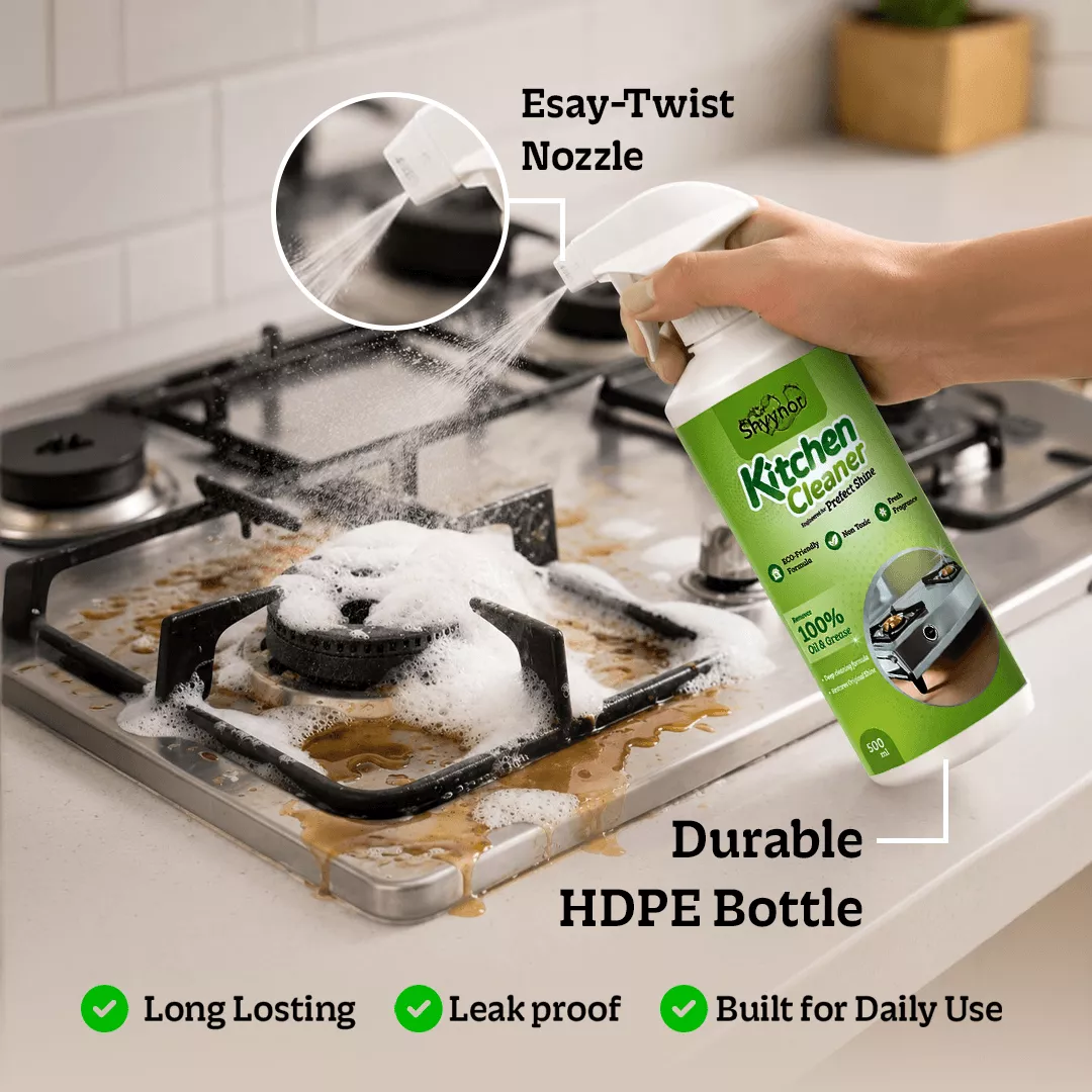 Shyynor Kitchen Cleaner & Degreaser 500ml | Eco-Friendly Grease, Oil & Stain Remover | Multi-Surface Cleaner for Stoves, Chimneys, Sinks & Countertops - Image 3