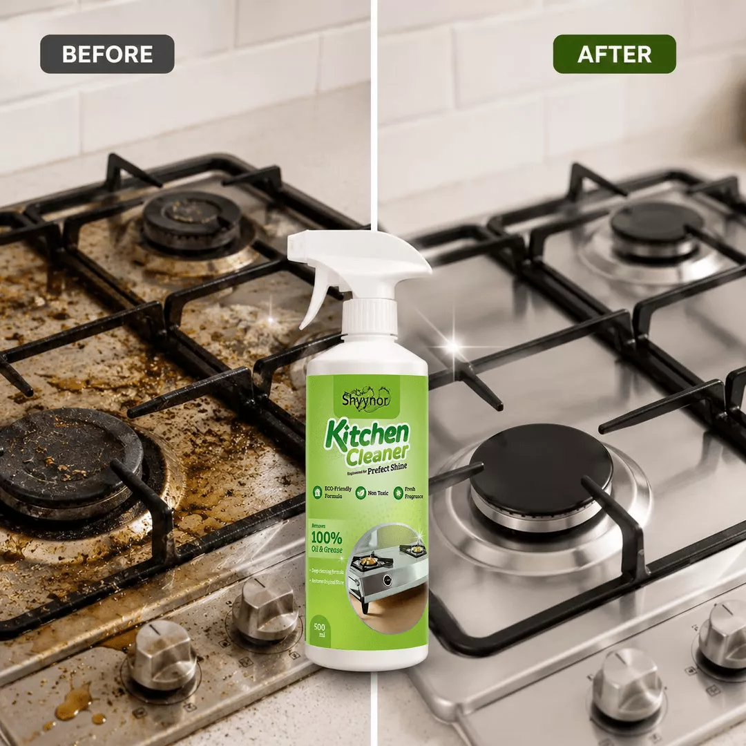 Shyynor Kitchen Cleaner & Degreaser 500ml | Eco-Friendly Grease, Oil & Stain Remover | Multi-Surface Cleaner for Stoves, Chimneys, Sinks & Countertops - Image 4